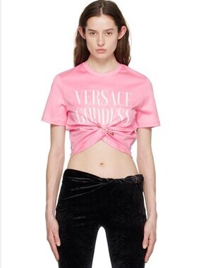 Versace Pink Goddess Safety Pin T-Shirt